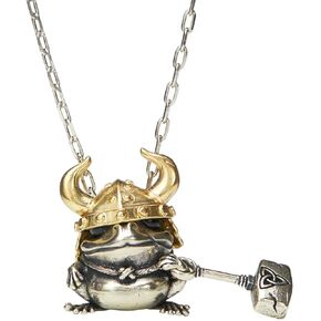 Frog Rider Pendant Necklace Vintage Funny Hip Hop Animal Alt Necklace for Women Men Frog Jewelry (Frog Rider)
