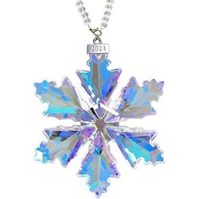 2024 Annual Edition Snowflake Crystal Christmas Ornaments,Christmas Tree Ornaments Crystal Sun Catcher Home Hanging Decor(2024Colorful) (2024Colorful)