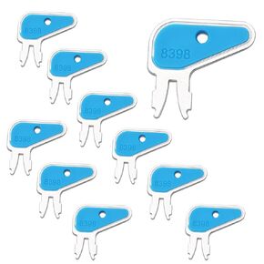 10PCS Caterpillar Master Disconnect Key 8398, 8H-5306, 8H5306 CAT Heavy Equipment Keys, fit Caterpillar CAT Equipment Battery Disconnect, International and Komatsu Machines