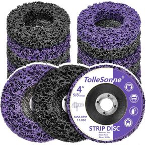 10 Pack Strip Discs 4 inch Quick Stripping Wheel Paint Stripper for Angle Grinder Clean and Remove Paint Coating Rust Welds Oxidation for Metal and Wood (4" x 5/8")
