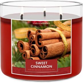 Sweet Cinnamon, Apple, Clove Scented Candles, 14.5oz, Large 3-Wick Soy Wax Candles for Home Scented, Long Lasting Cinnamon Scent Candle, Women Gift Ideas, Cinnamon Roll Candle Gifts for Women