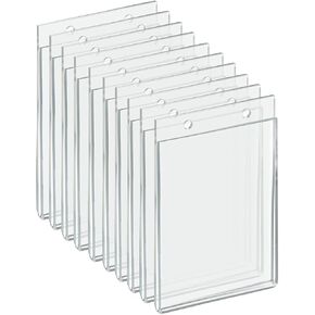 Azar 162714 Acrylic Vertical Wall Mount Sign Holder, 10 Count
