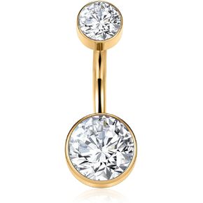 FUNLMO Titanium Belly Button Rings 14g Belly Navel Ring Navel Jewelry Navel Belly Piercing Jewelry Internally Threaded Belly Button Jewelry Navel Barbell Stud