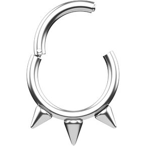 1 PC 16G Silver Diameter 6mm Spike Daith Nose Septum Mouth Hoop Earring Cartilage Jewelry Clicker Surgical Steel Gothic Ring