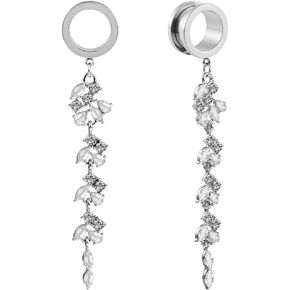 Ear Gauges Tunnels with Pendant Stainless Steel 0g 2g Plugs With Hanger Hypoallergenic Piercing Expander Stretchers Body Piercing Jewelry