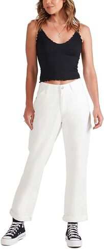 FIVESTAR GENERAL بنطال كاربنتر ذو مقاس مريح، متوسط ​​الارتفاع، جيوب متعددة الاستخدامات، زر إغلاق مع سحاب in Kuwait