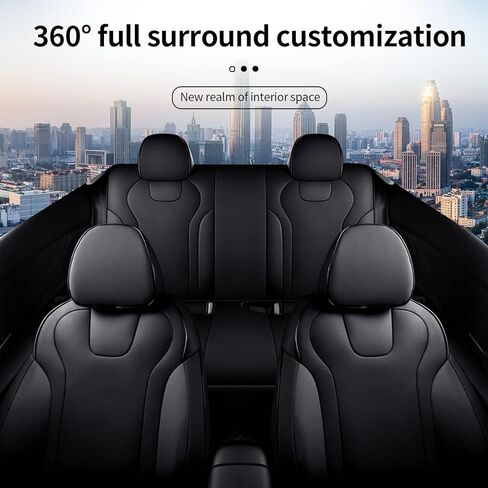 أغطية مقاعد مخصصة من AOMSAZTO لشركة Hyundai Elantra: 2021 2022 2023 2024 SE SEL 2021-2023 أغطية مقاعد السيارة من الجلد الأزرق الهجين مجموعة كاملة باللون الأسود in Kuwait