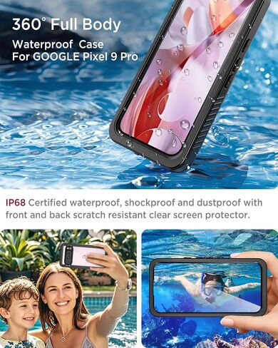 Miimall Cases for Google Pixel 9 Pro XL Case Waterproof, Built-in Camera & Screen Protector, IP68 Waterproof, Military Grade Shockproof Dustproof Full Body Rugged Phone Case for Pixel 9 Pro XL 6.8" in Saudi Arabia