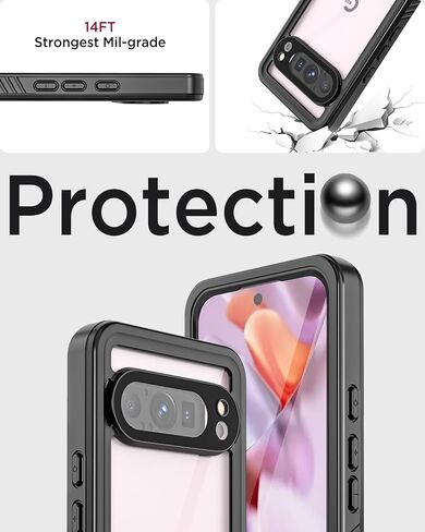 Miimall Cases for Google Pixel 9 Pro XL Case Waterproof, Built-in Camera & Screen Protector, IP68 Waterproof, Military Grade Shockproof Dustproof Full Body Rugged Phone Case for Pixel 9 Pro XL 6.8" in Saudi Arabia