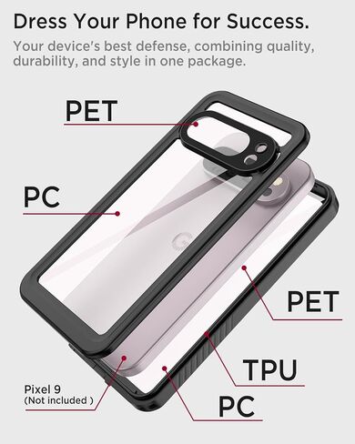Miimall Cases for Google Pixel 9 Pro XL Case Waterproof, Built-in Camera & Screen Protector, IP68 Waterproof, Military Grade Shockproof Dustproof Full Body Rugged Phone Case for Pixel 9 Pro XL 6.8" in Saudi Arabia