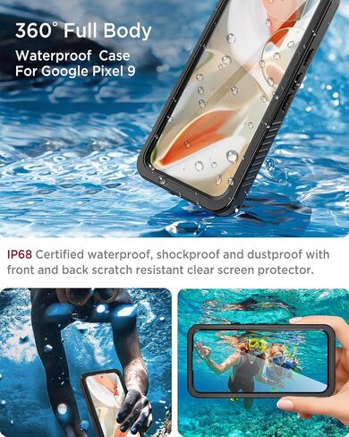 Miimall Cases for Google Pixel 9 Pro XL Case Waterproof, Built-in Camera & Screen Protector, IP68 Waterproof, Military Grade Shockproof Dustproof Full Body Rugged Phone Case for Pixel 9 Pro XL 6.8" in Saudi Arabia