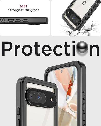 Miimall Cases for Google Pixel 9 Pro XL Case Waterproof, Built-in Camera & Screen Protector, IP68 Waterproof, Military Grade Shockproof Dustproof Full Body Rugged Phone Case for Pixel 9 Pro XL 6.8" in Saudi Arabia