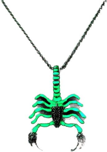 Stainless Steel Pendant Necklace Scorpion Punk Rock Necklace Scorpion Necklace Pendant Stainless Steel Luminous Scorpions Insect Necklace for Women Men Cool Glow in The Dark Jewelry(Blue） in Saudi Arabia