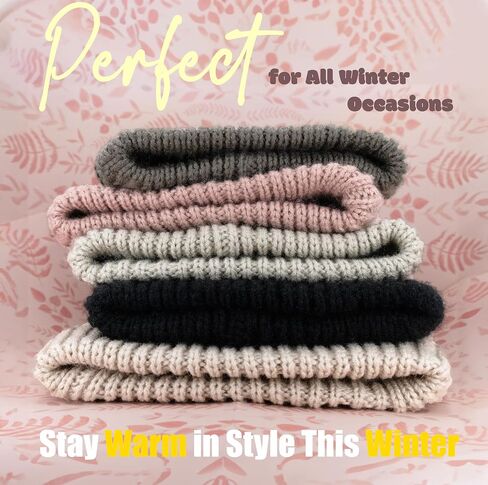 Winter Beanie Hat for Men & Women Warm Thick Knit Slouchy Skull Cap, Soft Stretch Cable Skully Comfortable Lined Stocking Hat in Saudi Arabia