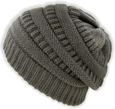 Winter Beanie Hat for Men & Women Warm Thick Knit Slouchy Skull Cap, Soft Stretch Cable Skully Comfortable Lined Stocking Hat in Saudi Arabia