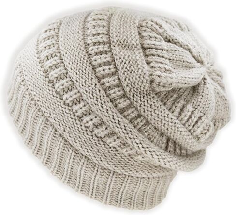 Winter Beanie Hat for Men & Women Warm Thick Knit Slouchy Skull Cap, Soft Stretch Cable Skully Comfortable Lined Stocking Hat in Saudi Arabia