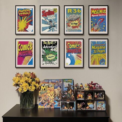 eletecpro Comic Book Frame, 1 Pack 8x12 Comic Picture Magazine Frame with Mat, Fits Current Comics up to 6 3/4" x 10 1/4", Wall or Tabletop Display, Black in Kuwait
