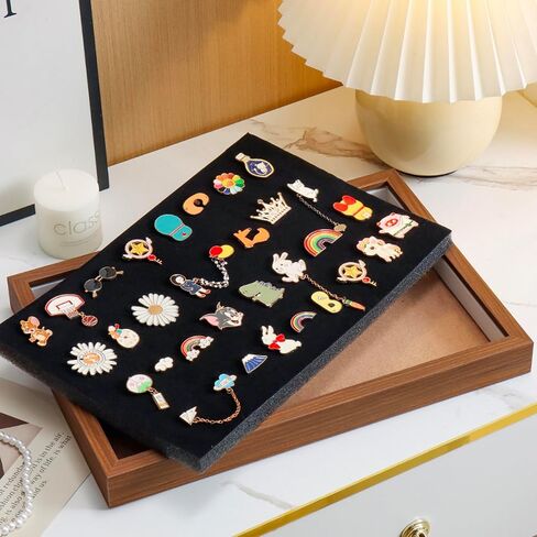 Shadow Box Pin Display Case with Tabletop Display Stand for Medal & Jewelry Pin Collection, Wall Mounted or Desktop Display Box with Sliding Acrylic Door, 12.6 x 8.7 x 1.26 inches, Brown Wood Frame in Saudi Arabia
