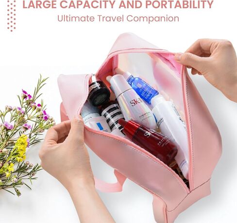 Toiletry Bag for Women (3PC- Clear Makeup Bag)– Waterproof Toiletry Bag, Travel Toiletry Bag, Clear Toiletry Bag, Clear Travel Bags for Toiletries, TSA Approved Toiletry Bag in Saudi Arabia