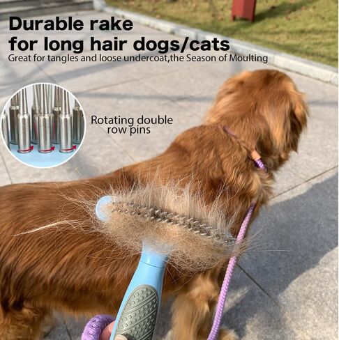 8 In 1 Cat Grooming Brushes for Short Hair, Cat Steam Brush, Bristle Shedding Brush, Flea Comb, Pet Grooming Glove, Dog Self Cleaning Brush for Short Haired Dogs Cats (short hair brush-blue) in Saudi Arabia