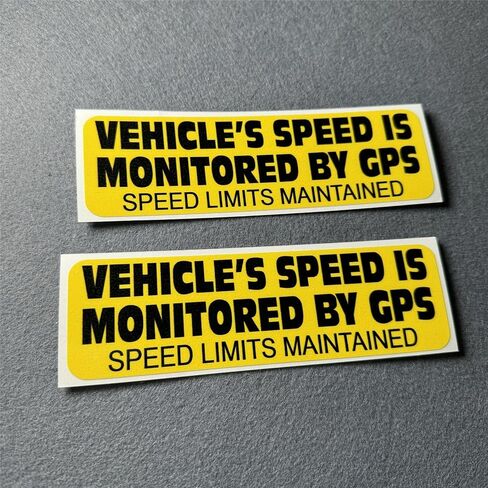 Car Stickers Speed Limits Maintained Yellow Warning Vehicle Speed Monitored by GPS Tape Auto Truck Tail Window Decals Motor Body Vans Applique (2, 250x75mm) in Saudi Arabia