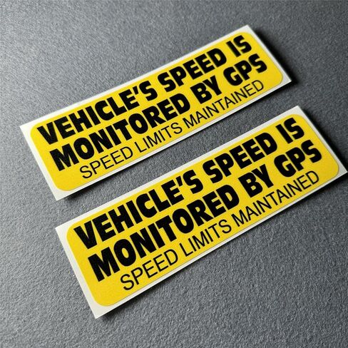 Car Stickers Speed Limits Maintained Yellow Warning Vehicle Speed Monitored by GPS Tape Auto Truck Tail Window Decals Motor Body Vans Applique (2, 250x75mm) in Saudi Arabia