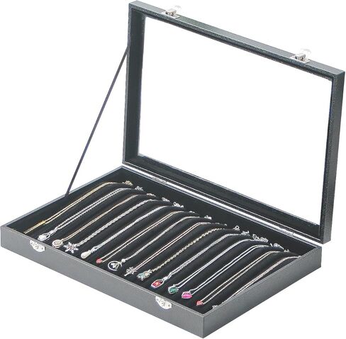 Julysky Necklace Tray,Necklace Box Organizer,Velvet Necklace Organizer,Jewelry Organizer Trays for Women,Jewelry Display for Selling (Black) in Saudi Arabia
