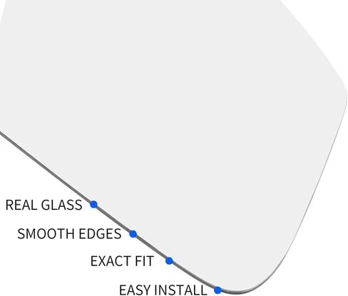 TOP-VIGOR 1-Pack Passenger Side Heated Mirror Glass Compatible with 2009-2016 Volkswagen CC, 2009-2016 Volkswagen Eos, 2012 Volkswagen Passat, Right Side View Convex Mirror with Backing Plate in Kuwait