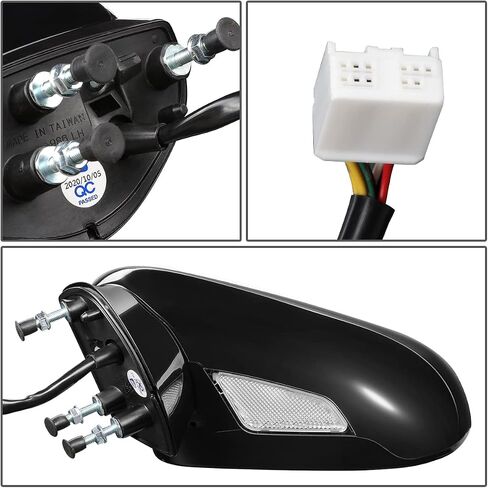 DNA Motoring OEM-MR-LX1321111 مرآة عرض للباب الجانبي الأيمن تعمل بالطاقة الساخنة مع ضوء إشارة الانعطاف متوافق مع 2009-2013 IS250 / IS350 in Saudi Arabia