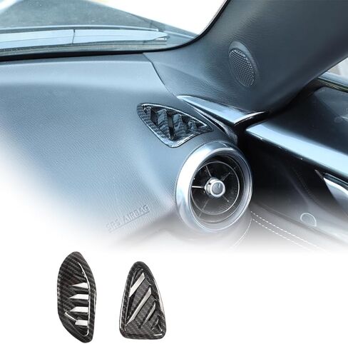 Car Center Console Air Vent Outlet Cover Trim Frame for Mazda MX-5 ND 2015-2023 Interior Front Side Air Conditioning Vent Outlet Trim Sticker (Carbon Fiber) in Kuwait