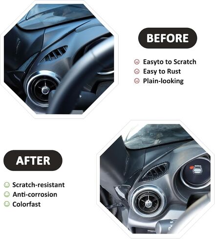 Car Center Console Air Vent Outlet Cover Trim Frame for Mazda MX-5 ND 2015-2023 Interior Front Side Air Conditioning Vent Outlet Trim Sticker (Carbon Fiber) in Kuwait
