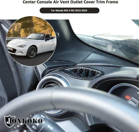 Car Center Console Air Vent Outlet Cover Trim Frame for Mazda MX-5 ND 2015-2023 Interior Front Side Air Conditioning Vent Outlet Trim Sticker (Carbon Fiber) in Kuwait