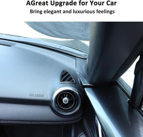 Car Center Console Air Vent Outlet Cover Trim Frame for Mazda MX-5 ND 2015-2023 Interior Front Side Air Conditioning Vent Outlet Trim Sticker (Carbon Fiber) in Kuwait