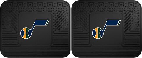 FANMATS 13849 Utah Jazz طقم سجادة سيارة فاخرة مكون من قطعتين، زخرفة من الفينيل وشعار الفريق الملون، سجادة فحمية مزدوجة الضلع، حواف قابلة للتشذيب in Saudi Arabia