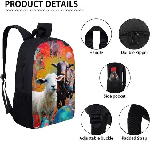 Black Kids Animal Rhino Backpack for Boys Girls Lightweight Comfy Padded Durable Elementary School Backpack 17 Inch Novelty Student Child Personalized Bookbag in Saudi Arabia