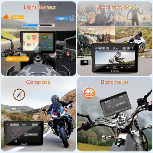 Carpuride W603 Motorcycle Carplay Screen, Wireless CarPlay & Android Auto for Moto, Remote Control，6.3" Waterproof Touchscreen, BT Trans, GPS Navigation, Siri, G00gle Assistant in Saudi Arabia