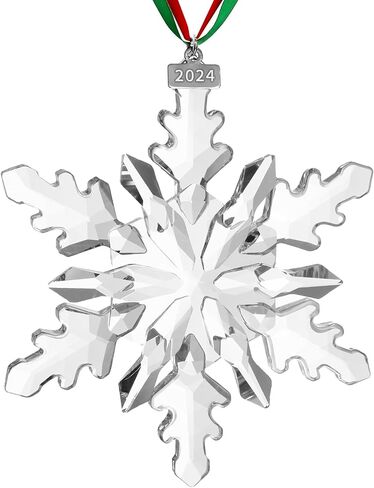 2024 Annual Edition Snowflake Crystal Christmas Ornaments,Christmas Tree Ornaments Crystal Sun Catcher Home Hanging Decor(2024Colorful) (2024Colorful) in Saudi Arabia