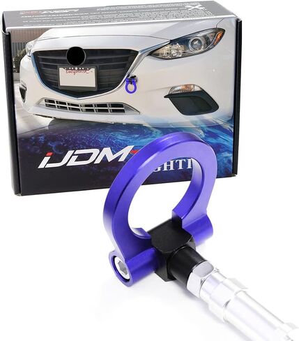 iJDMTOY Red Track Racing Style Tow Hook Ring Compatible with 2014-up Mazda3 Mazda6, 2013-up Mazda CX-5 & 2016-up Mazda MX-5, Made of Lightweight Aluminum in Saudi Arabia
