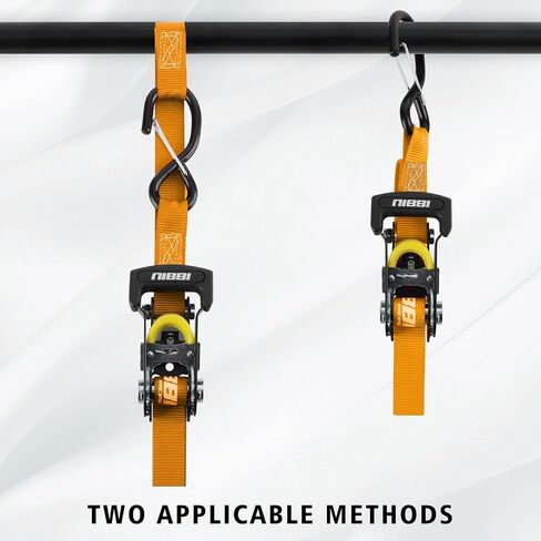 NIBBI Ratchet Tie Down Straps - Secure Your Cargo with Heavy-Duty 1" x 6' Straps, S Hooks, and Safety Clips - Ideal for Moving Boats, Kayaks, ATVs, Set of 2 in Saudi Arabia