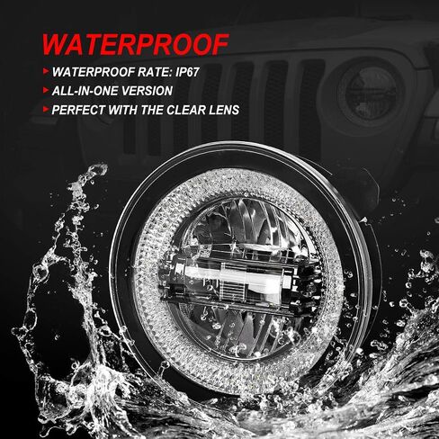 DOT Approved 9" Inch RGB Halo Led Round Headlights [DIY RGB Color] Compatible with Jeep Wrangler JL Sport Rubicon Sahara 2018-2021 in Saudi Arabia