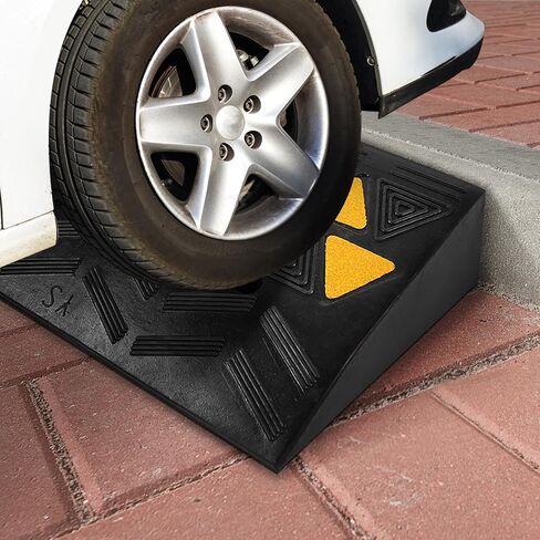 منحدرات كبح مطاطية، حزمة من 2 منحدر للكراسي المتحركة للمركبات شديدة التحمل، منحدر ممر للكراسي المحمولة من أجل عتبة الممر للسيارات في مصنع الفندق، 19.21 × 4.25 × 11.81 بوصة in Kuwait