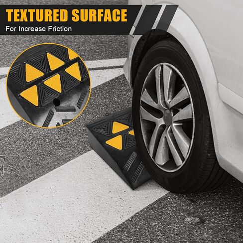 منحدرات كبح مطاطية، حزمة من 2 منحدر للكراسي المتحركة للمركبات شديدة التحمل، منحدر ممر للكراسي المحمولة من أجل عتبة الممر للسيارات في مصنع الفندق، 19.21 × 4.25 × 11.81 بوصة in Kuwait