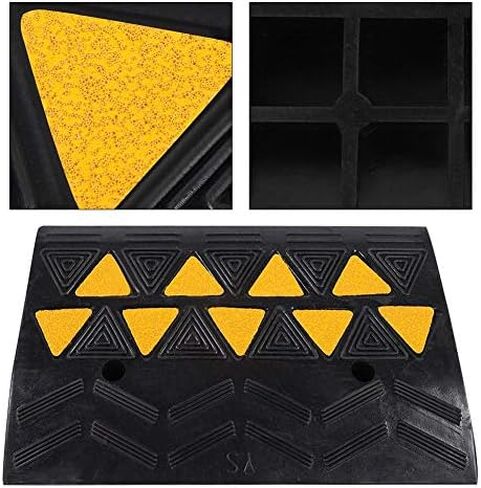 منحدرات كبح مطاطية، حزمة من 2 منحدر للكراسي المتحركة للمركبات شديدة التحمل، منحدر ممر للكراسي المحمولة من أجل عتبة الممر للسيارات في مصنع الفندق، 19.21 × 4.25 × 11.81 بوصة in Kuwait