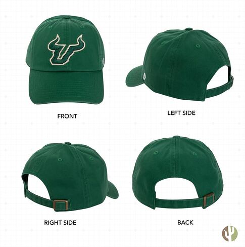 Desert Cactus University of South Florida Baseball Hat USF Bulls Brimmed Embroirderd Hats Cap Adjustable Cloth Strap Adult (Style D) Grey in Saudi Arabia