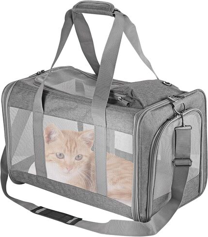 Cat Carrier Dog Carrier Airline Approved Pet Carrier Pet Travel Bag with Breathable Honeycomb Board Soft Cat Travel Carrier Removable Support Board for Car Trips,Air Travel,Vet Visits Orange in Saudi Arabia