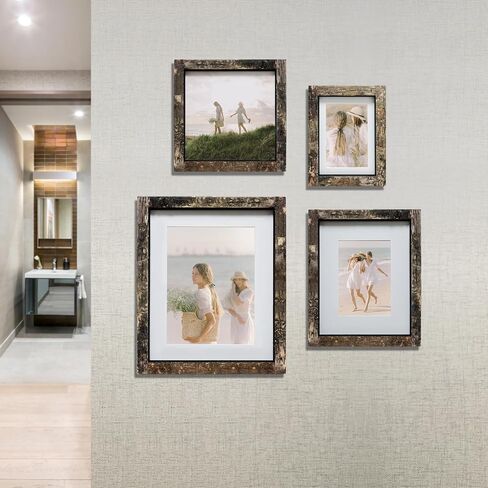 Eosglac Rustic 8x8 Picture Frames Wood, Square Wooden Photo Frame 8 x 8 with Natural Birch Bark Surface Farmhouse Decor for Tabletop Gallery Wall Hanging in Saudi Arabia