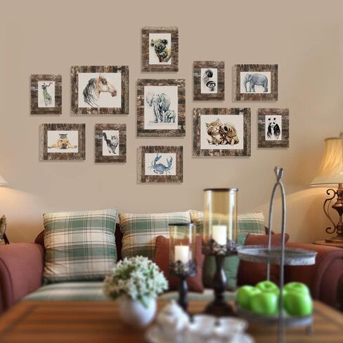 Eosglac Rustic 8x8 Picture Frames Wood, Square Wooden Photo Frame 8 x 8 with Natural Birch Bark Surface Farmhouse Decor for Tabletop Gallery Wall Hanging in Saudi Arabia