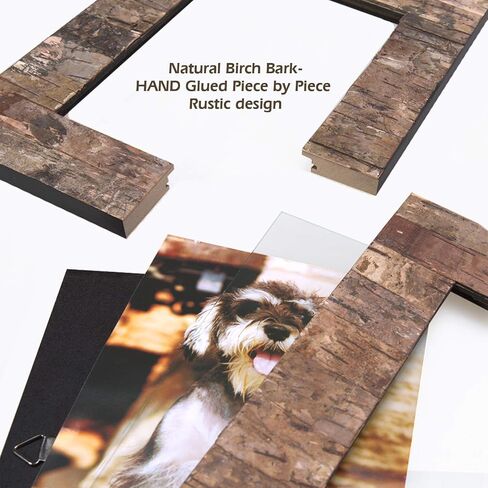 Eosglac Rustic 8x8 Picture Frames Wood, Square Wooden Photo Frame 8 x 8 with Natural Birch Bark Surface Farmhouse Decor for Tabletop Gallery Wall Hanging in Saudi Arabia