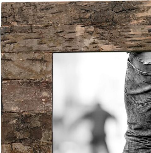 Eosglac Rustic 8x8 Picture Frames Wood, Square Wooden Photo Frame 8 x 8 with Natural Birch Bark Surface Farmhouse Decor for Tabletop Gallery Wall Hanging in Saudi Arabia
