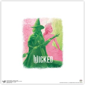 Trends International Gallery Pops Wicked - Elphaba & Glinda Wall Art, 12" x 12" Gallery Pops Wall Art, Black Framed Version